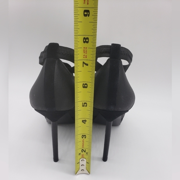 1548- YSL Yves Saint Laurent Shoe Black Platform Bandage Suede Bootie 37.5EU - Picture 8 of 12